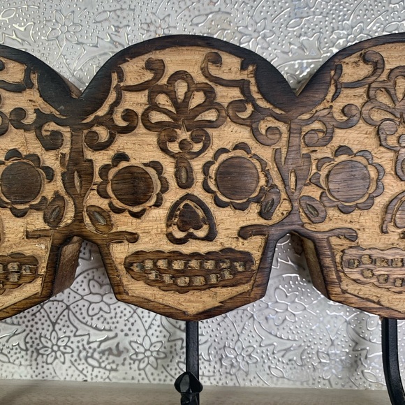 Day Of The Dead Wood Key Holder Clothes Hooks GUC - Picture 3 of 10